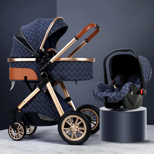 Luxury 3-in-1 High Landscape Baby Stroller – Portable & Convertible
