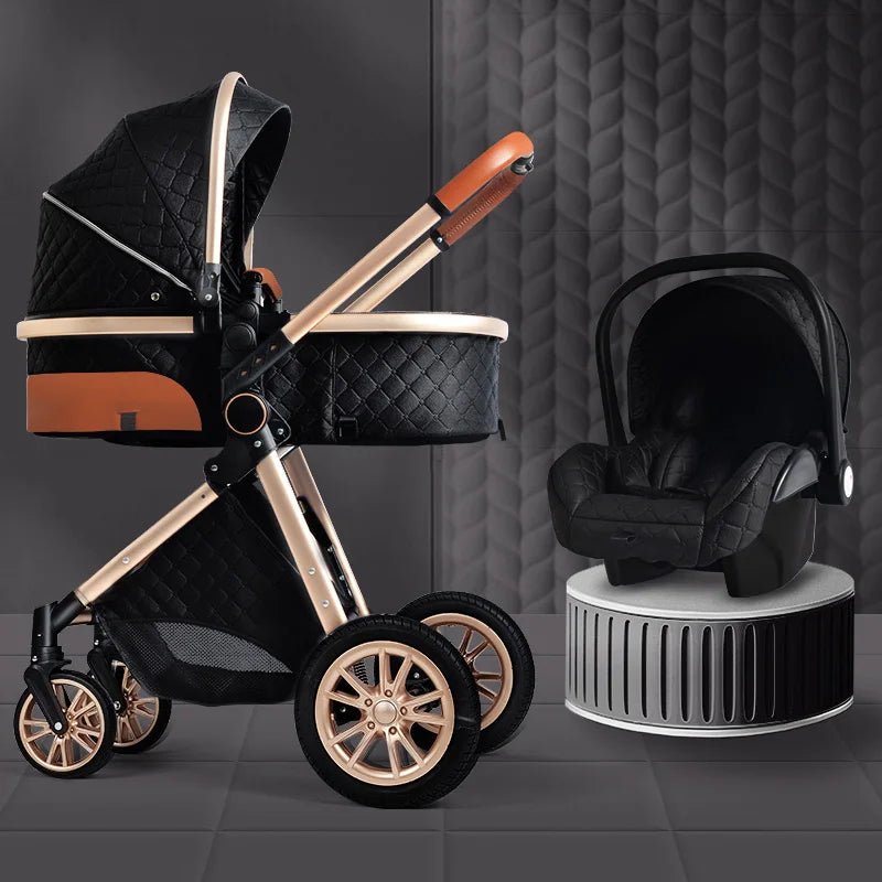 Luxury 3-in-1 High Landscape Baby Stroller – Portable & Convertible
