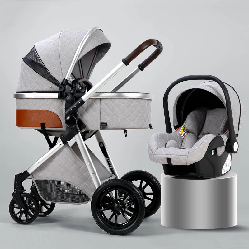 Luxury 3-in-1 High Landscape Baby Stroller – Portable & Convertible