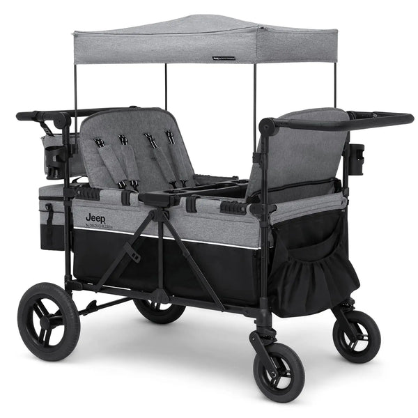 Deluxe 4-Seater Stroller Wagon – Convertible Quad Stroller for Kids