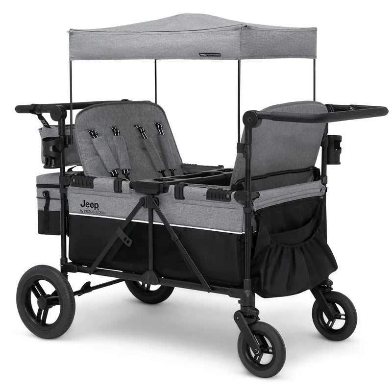 Deluxe 4-Seater Stroller Wagon – Convertible Quad Stroller for Kids