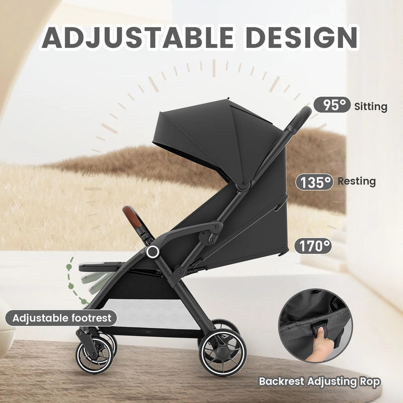 Foldable 360° Baby Stroller – Newborn to Toddler