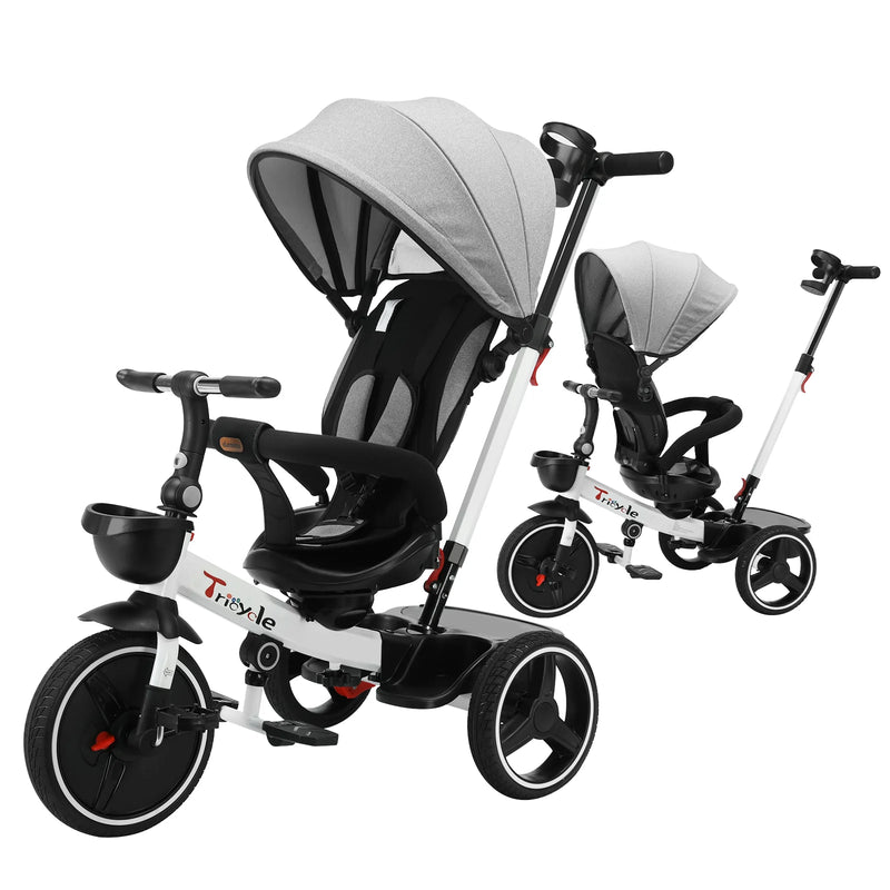 UBRAVOO 4-in-1 Baby Tricycle Stroller – 360° Rotating Seat