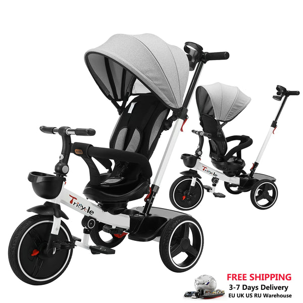 UBRAVOO 4-in-1 Baby Tricycle Stroller – 360° Rotating Seat