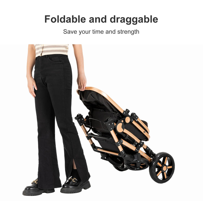 2-in-1 Lightweight Baby Stroller – Newborn to Toddler Comfort