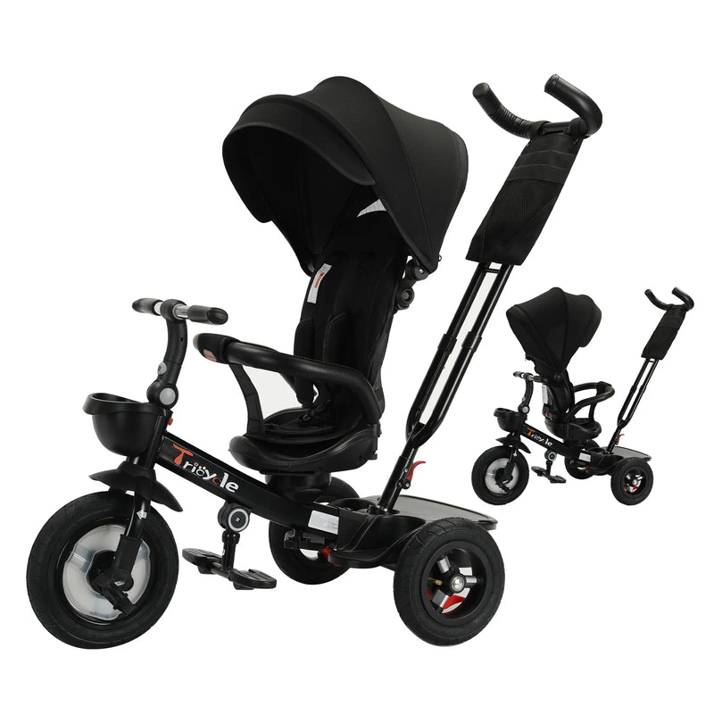 UBRAVOO 4-in-1 Baby Tricycle Stroller – 360° Rotating Seat
