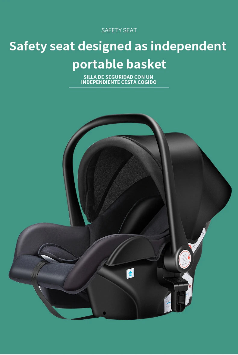 3-in-1 Baby Stroller with Car Seat & Crib – Lightweight & Safe