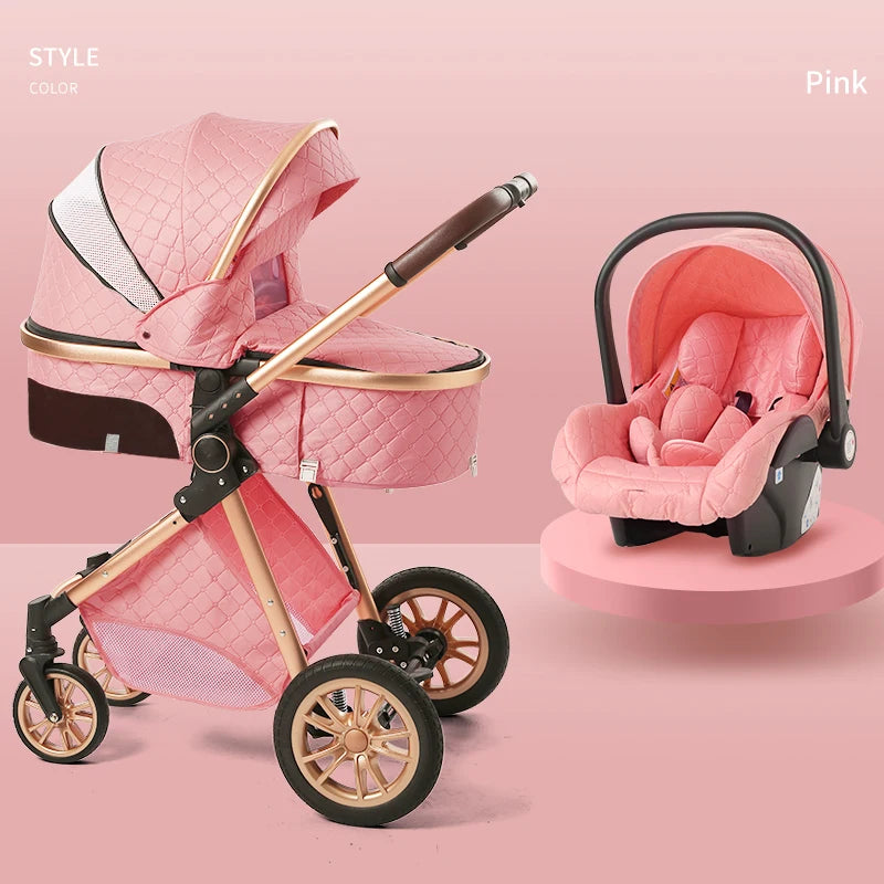 Luxury 3-in-1 High Landscape Baby Stroller – Portable & Convertible