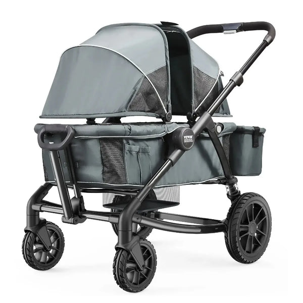 2-in-1 Foldable Stroller Wagon – All-Terrain with Canopy & Storage