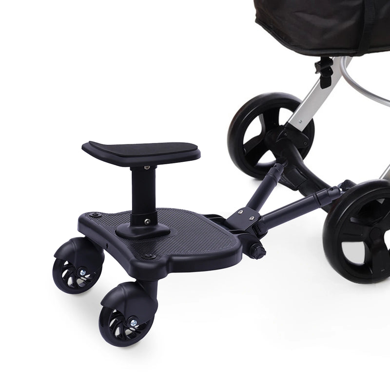 2-in-1 Universal Stroller Ride-On Board with Detachable Seat