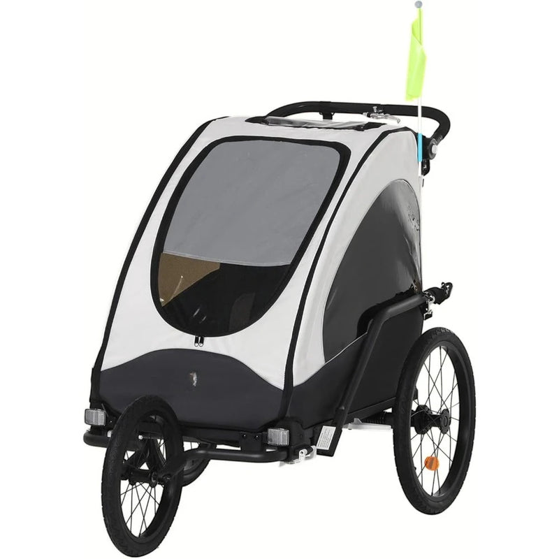3-in-1 Foldable Kids Bike Trailer & Jogger Stroller – Shock Absorbing Baby Transport Carrier