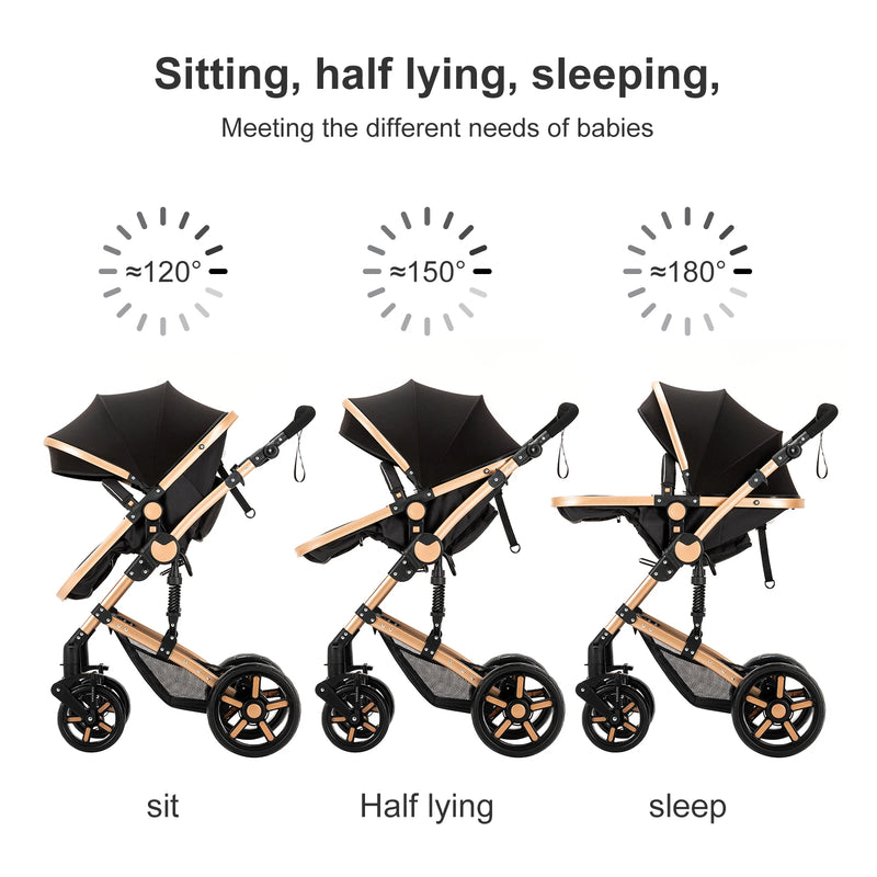 2-in-1 Lightweight Baby Stroller – Newborn to Toddler Comfort