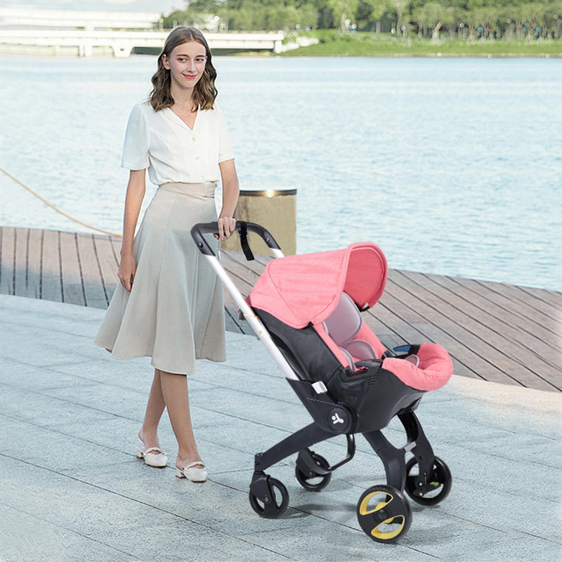 Lightweight Folding Stroller – Adjustable Handle & Sunshade