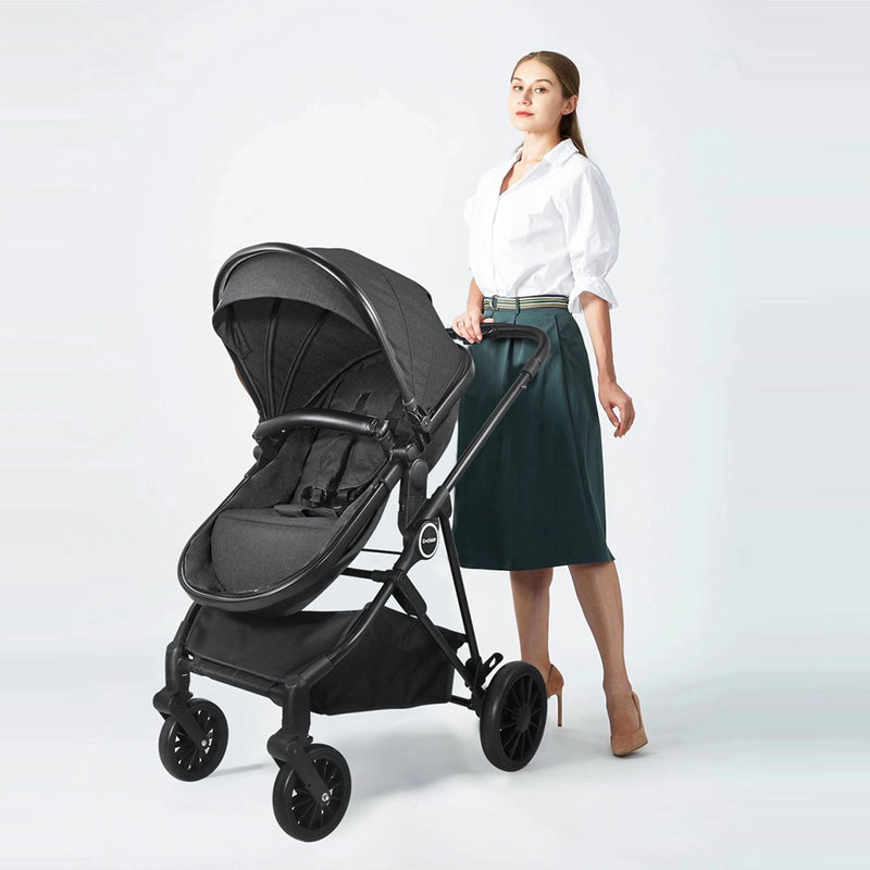 2-in-1 Foldable Baby Stroller – High Landscape with Extra Storage