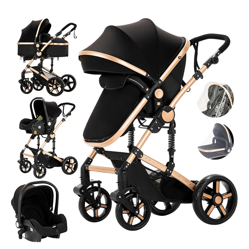 2-in-1 Lightweight Baby Stroller – Newborn to Toddler Comfort
