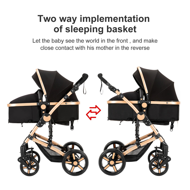 2-in-1 Lightweight Baby Stroller – Newborn to Toddler Comfort