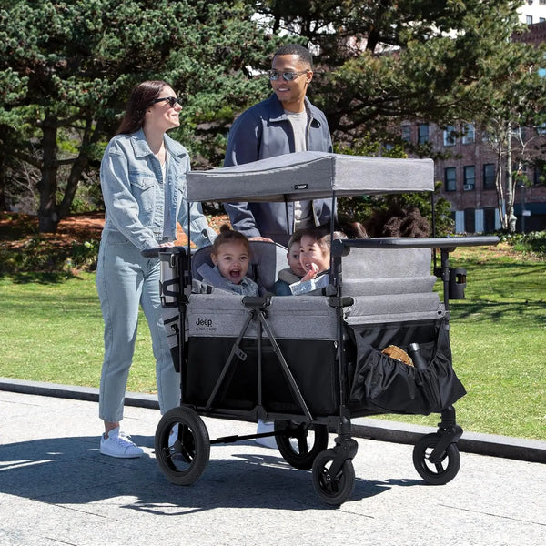 Deluxe 4-Seater Stroller Wagon – Convertible Quad Stroller for Kids