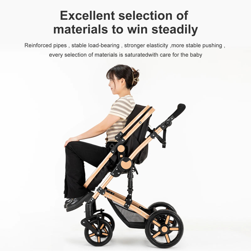 2-in-1 Lightweight Baby Stroller – Newborn to Toddler Comfort