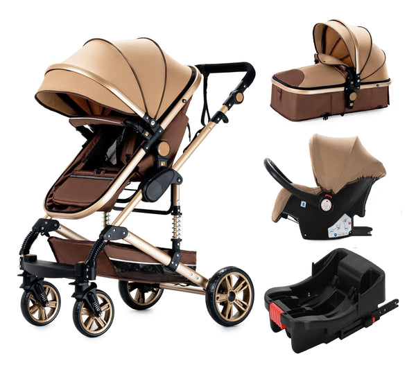 3-in-1 Baby Stroller with Car Seat & Crib – Lightweight & Safe