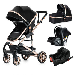 3-in-1 Baby Stroller with Car Seat & Crib – Lightweight & Safe