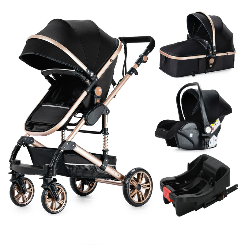 3-in-1 Baby Stroller with Car Seat & Crib – Lightweight & Safe