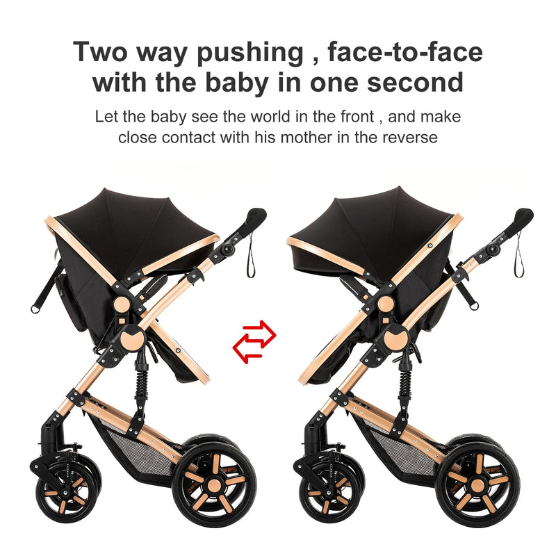 2-in-1 Lightweight Baby Stroller – Newborn to Toddler Comfort