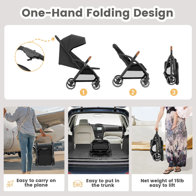 Foldable 360° Baby Stroller – Newborn to Toddler