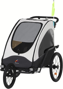3-in-1 Foldable Kids Bike Trailer & Jogger Stroller – Shock Absorbing Baby Transport Carrier