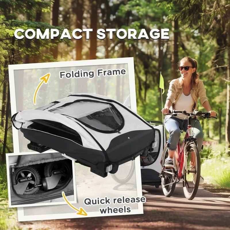 3-in-1 Foldable Kids Bike Trailer & Jogger Stroller – Shock Absorbing Baby Transport Carrier