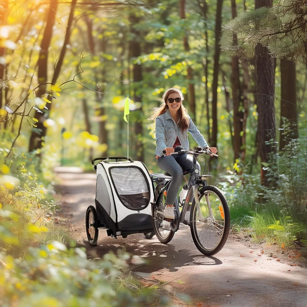 3-in-1 Foldable Kids Bike Trailer & Jogger Stroller – Shock Absorbing Baby Transport Carrier